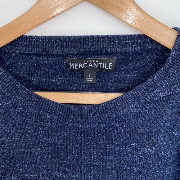 JCrew Factory Ragland budded crewneck sweater - Navy Blue - Large - Picture 2 of 4